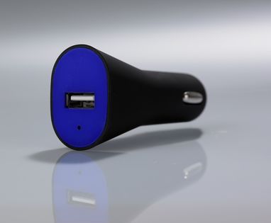 АВТОМОБІЛЬНИЙ ЗАРЯДНИЙ USB-ПРИСТРІЙ RUBBY, колір темно-синій - PC40-BU- Фото №2