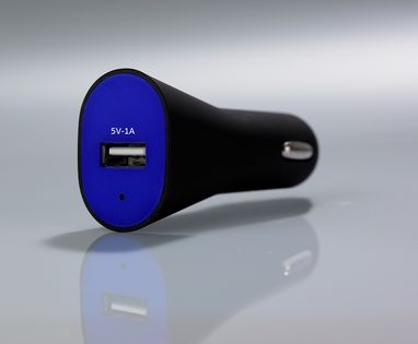 АВТОМОБІЛЬНИЙ ЗАРЯДНИЙ USB-ПРИСТРІЙ RUBBY, колір темно-синій - PC40-BU- Фото №3
