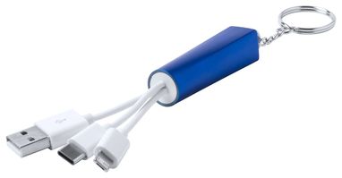 Брелок-зарядный кабель USB Zaref, цвет синий - AP721034-06- Фото №2