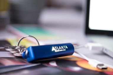 Брелок-зарядний кабель USB Zaref, колір синій - AP721034-06- Фото №3