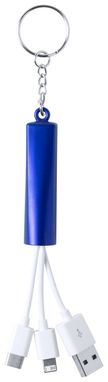 Брелок-зарядный кабель USB Zaref, цвет синий - AP721034-06- Фото №4