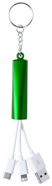 Брелок-зарядный кабель USB Zaref, цвет зеленый - AP721034-07- Фото №2
