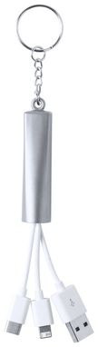 Брелок-зарядний кабель USB Zaref, колір сріблястий - AP721034-21- Фото №2