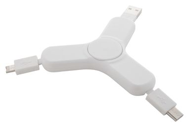 Спінер з USB зарядним кабелем Dorip, колір білий - AP721039-01- Фото №2