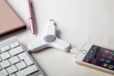 Спінер з USB зарядним кабелем Dorip, колір білий - AP721039-01- Фото №7