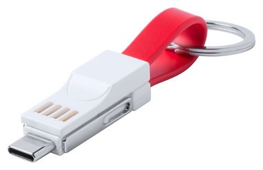Брелок-зарядный кабель USB Hedul, цвет красный - AP721046-05- Фото №2