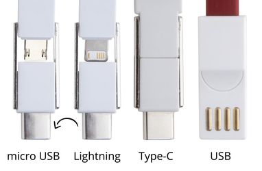 Брелок-зарядный кабель USB Hedul, цвет красный - AP721046-05- Фото №5