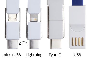 Брелок-зарядний кабель USB Hedul, колір синій - AP721046-06- Фото №2