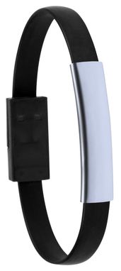 Браслет с зарядным кабелем USB Leriam, цвет черный - AP721100-10- Фото №1