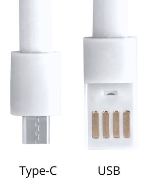 Браслет із зарядним кабелем USB Ceyban, колір білий - AP721101-01- Фото №3