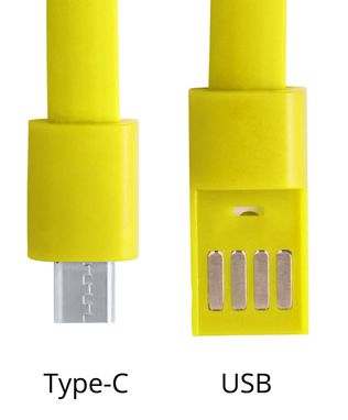 Браслет с зарядным кабелем USB Ceyban, цвет желтый - AP721101-02- Фото №3
