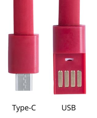 Браслет із зарядним кабелем USB Ceyban, колір червоний - AP721101-05- Фото №3