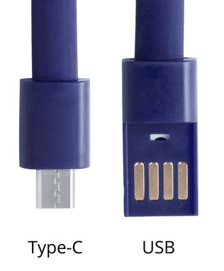 Браслет с зарядным кабелем USB Ceyban, цвет синий - AP721101-06- Фото №3