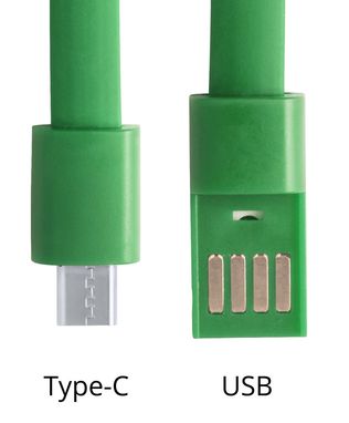 Браслет с зарядным кабелем USB Ceyban, цвет зеленый - AP721101-07- Фото №3
