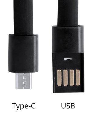 Браслет із зарядним кабелем USB Ceyban, колір чорний - AP721101-10- Фото №3
