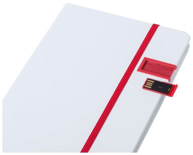 Блокнот с USB накопителем, цвет красный - AP721140-05- Фото №3