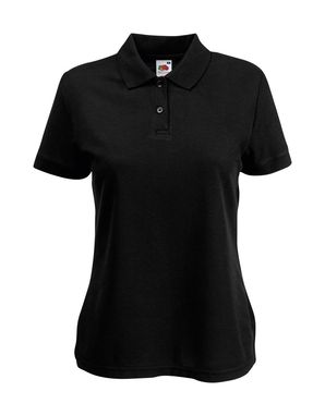 Рубашка поло женская 65/35, цвет черный  размер L - AP731930-10_L- Фото №1