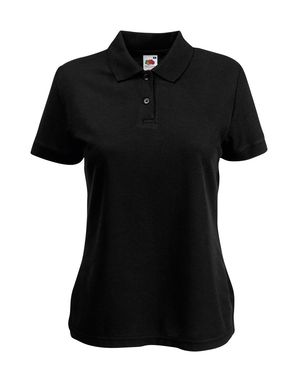 Рубашка поло женская 65/35, цвет черный  размер XS - AP731930-10_XS- Фото №1