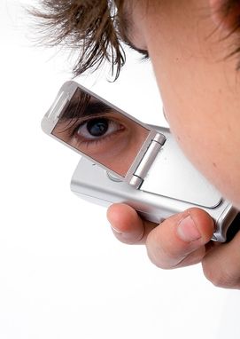 Зеркало держатель мобильного телефона Keni, цвет серебристый - AP761601-21- Фото №2