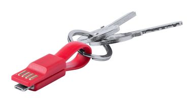 Брелок-зарядный кабель USB Holnier, цвет красный - AP781847-05- Фото №3