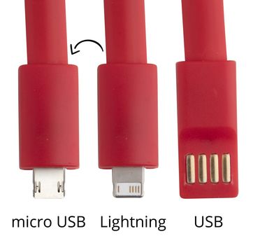Брелок-зарядний кабель USB Holnier, колір червоний - AP781847-05- Фото №4