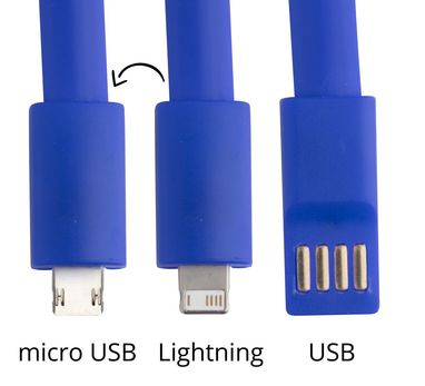 Брелок-зарядний кабель USB Holnier, колір синій - AP781847-06- Фото №4