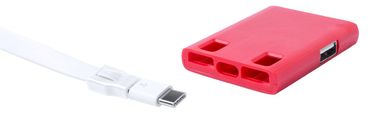 Хаб USB Yurian, цвет красный - AP781901-05- Фото №4