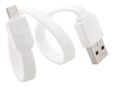 Кабель зарядный USB Stash, цвет белый - AP810422-01- Фото №1