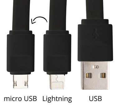 Кабель зарядный USB Stash, цвет черный - AP810422-10- Фото №3