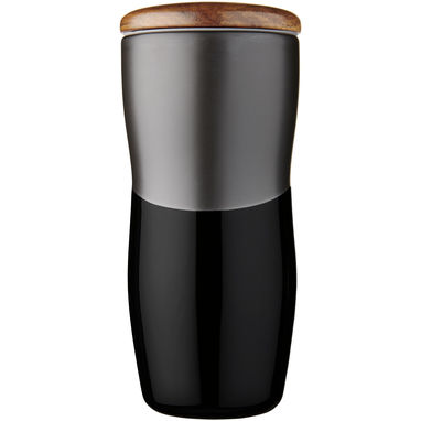 Термокружка керамическая Reno, цвет сплошной черный - 10059200- Фото №4