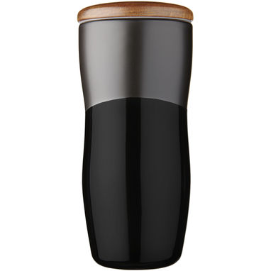 Термокружка керамическая Reno, цвет сплошной черный - 10059200- Фото №5
