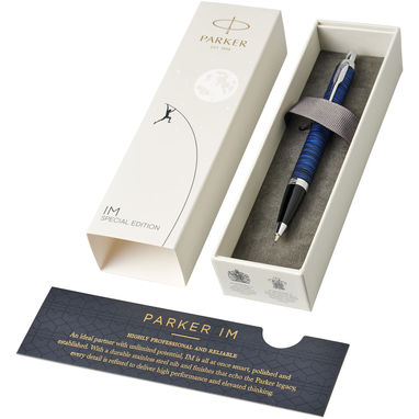 Ручка кулькова Parker IM, спеціальний випуск, колір суцільний чорний, яскраво-синій - 10738700- Фото №1