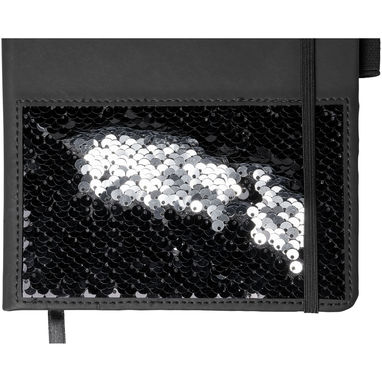 Блокнот Sequin  А5, колір суцільний чорний, сріблястий - 10739800- Фото №6