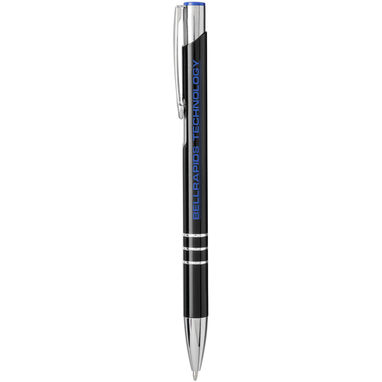 Ручка кулькова Moneta , колір суцільний чорний, яскраво-синій - 10741801- Фото №2