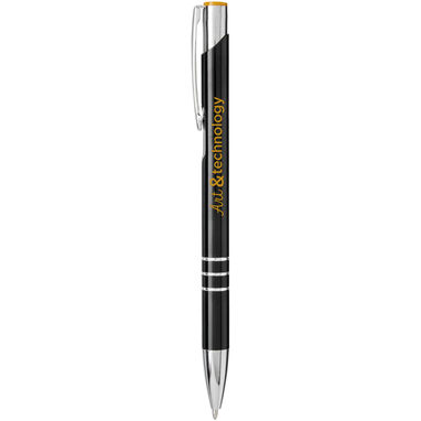 Ручка шариковая Moneta , цвет сплошной черный, оранжевый - 10741804- Фото №2