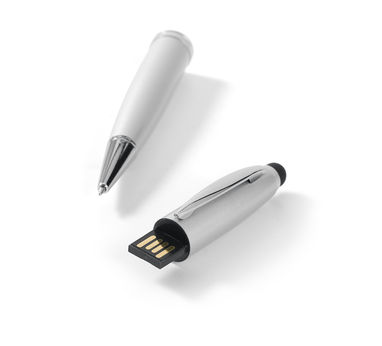 Флешка-ручка UPD 16GB, колір сатин срібло - 97513.44-16GB- Фото №1