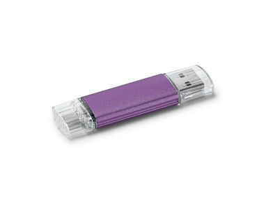 Флешка. С адаптером micro USB 2GB, цвет фиолетовый - 97518.19-2GB- Фото №1