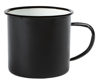 Кружка емальована кухоль RETRO CUP, колір чорний, білий - 56-0304420- Фото №1