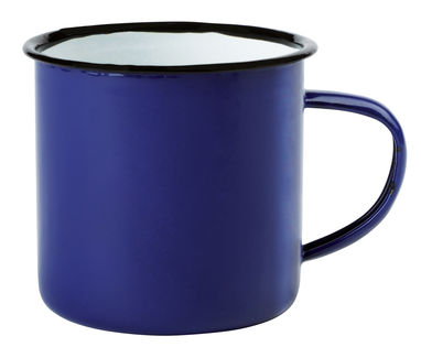 Кружка эмалированная RETRO CUP, цвет синий, белый - 56-0304422- Фото №1
