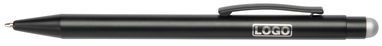 Ручка кулькова алюмінієва BLACK BEAUTY, колір сріблястий, чорний - 56-1101757- Фото №1