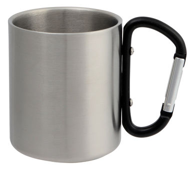 Кружка з нержавіючої сталі HIKING DAY, колір чорний, сріблястий - 56-0603140- Фото №1
