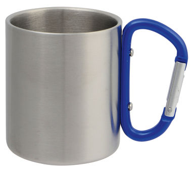Кружка з нержавіючої сталі HIKING DAY, колір синій, сріблястий - 56-0603142- Фото №1