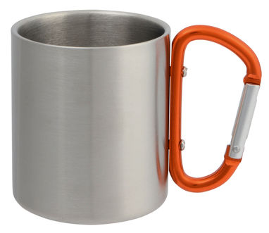 Кружка з нержавіючої сталі HIKING DAY, колір помаранчевий, сріблястий - 56-0603145- Фото №1