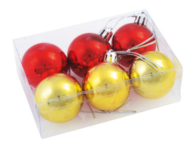 Прикраси різдвяні XMAS LINE, колір золотий, червоний - 56-0905022- Фото №1