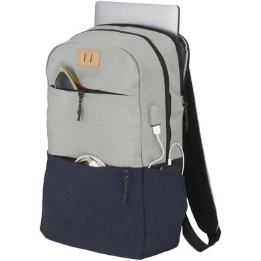Рюкзак Cason для ноутбука , цвет темно-синий, серый - 12042501- Фото №5