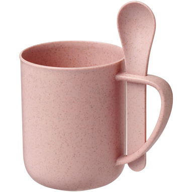 Чашка с ложкой Rye, цвет вишневый - 10064623- Фото №1