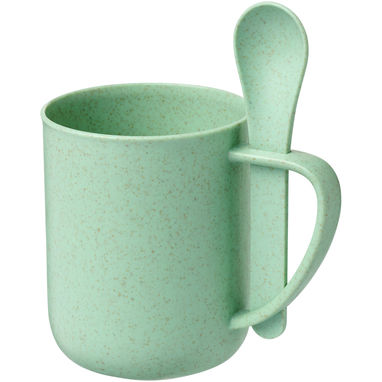 Чашка с ложкой Rye, цвет мятный - 10064654- Фото №1