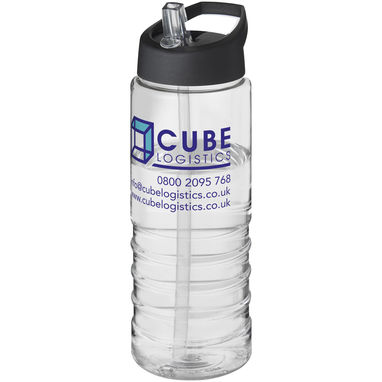 Бутылка спортивная H2O Treble , цвет прозрачный, сплошной черный - 21087700- Фото №2