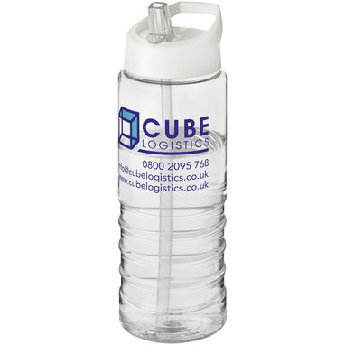 Бутылка спортивная H2O Treble , цвет прозрачный, белый - 21087701- Фото №2