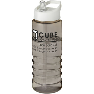 Бутылка спортивная H2O Treble , цвет темно-серый, белый - 21087703- Фото №2